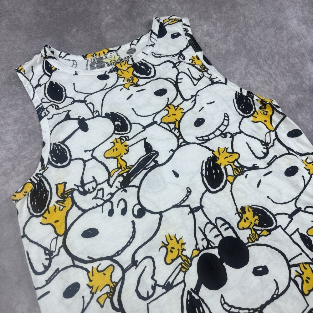 Peanuts Snoopy & Woodstock White Graphic Tank Top